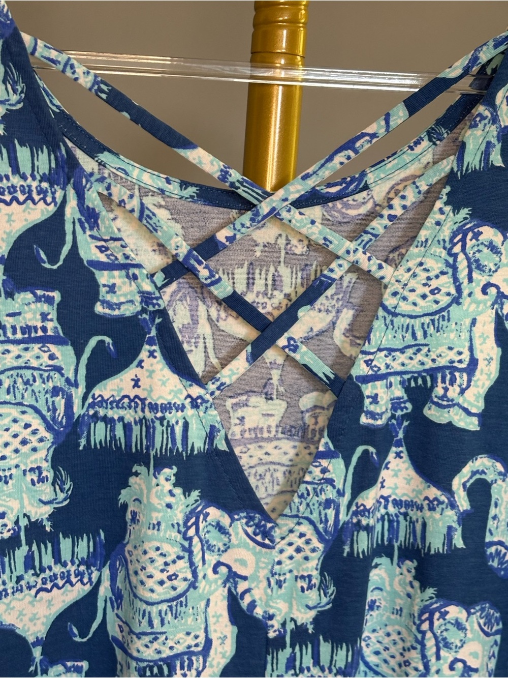 Lilly Pulitzer Blue and Light Blue Printed Elephant Cotton Dress 🐘❤️ - Picture 10 of 16